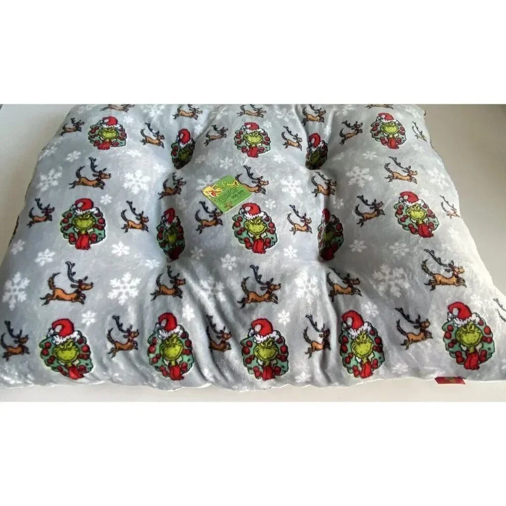 Dr. Seuss The Grinch And‎ Max Dog Pet BED Super Soft Christmas 36 X 27 X 3” NEW